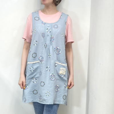 夏 エプロン 薄手 春夏 涼しい チュニック チュニックエプロン