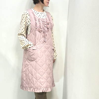 あったかエプロン 冬 エプロン 中綿 キルティング 冬用 暖かいエプロン