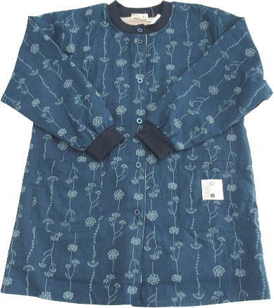 裏フリース 割烹着 冬 冬用 暖かい おしゃれ 裏起毛 スモック 前開き