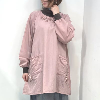 暖かい割烹着 裏フリース 裏起毛 割烹着 冬用 ナイロン ハイネック