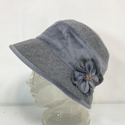 帽子 冬 ハット 帽子 レディース 冬 小さいサイズ 帽子 フラノ ベルベット お花飾り 帽子 おしゃれ 洗える帽子 Sサイズ Mサイズ 80-336