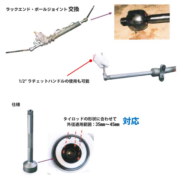 インナータイロットエンドリムーバー インナータイロッドレンチ