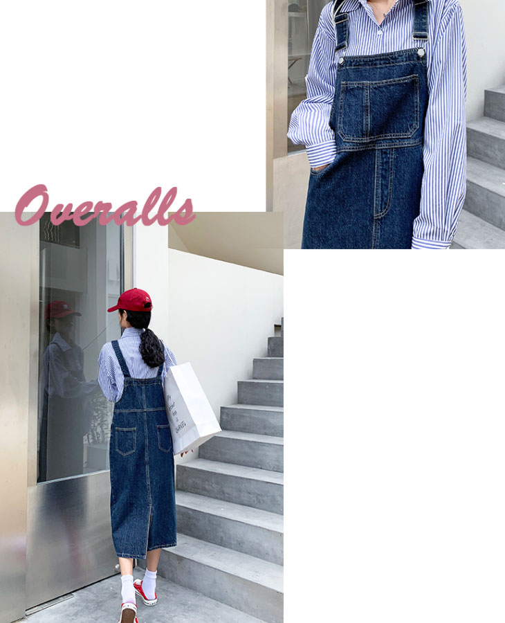 新品　ニコアンド　デニムサロペットロングスカート　L Anne number of｜デニムサロペットスカート by SARAHWEAR