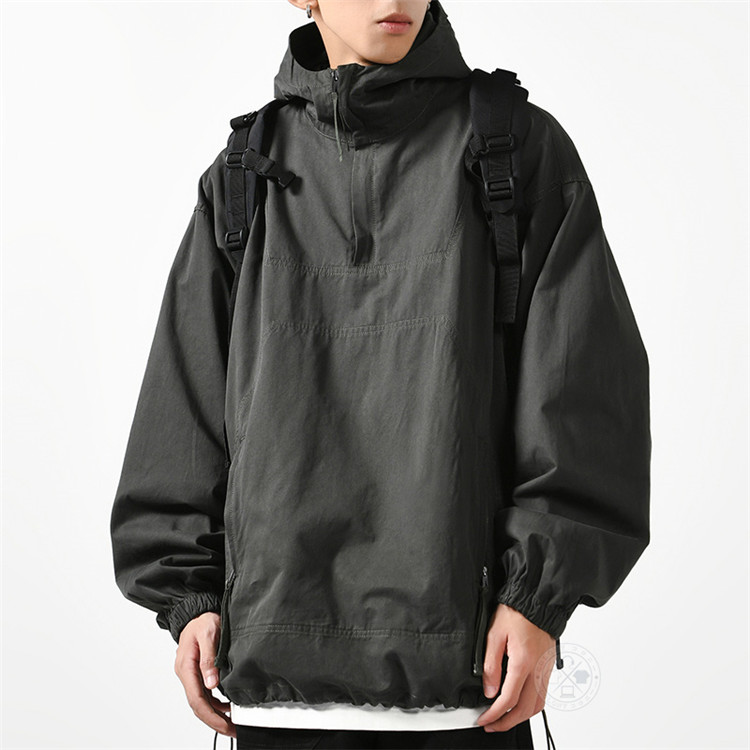RAGAZZI NATURAL レッド ハーフジップ コットンアノラックパーカー RAGAZZI NATURAL レッド ハーフジップ コットンアノラック