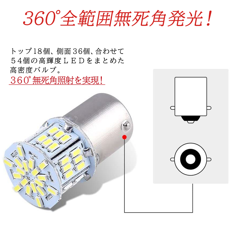 S25 LED バックランプ 2個 シングル 180° ホワイト 高輝度 新品