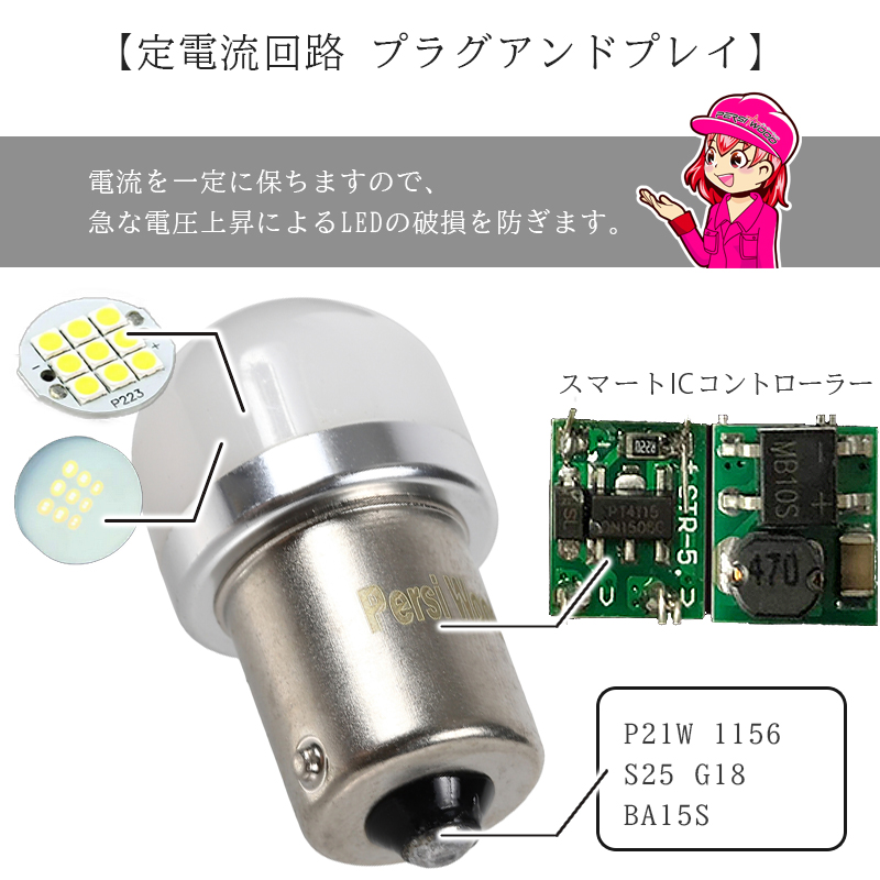 S25 LED シングル ステルス バルブ 10個セット 拡散 24V 12V ホワイト