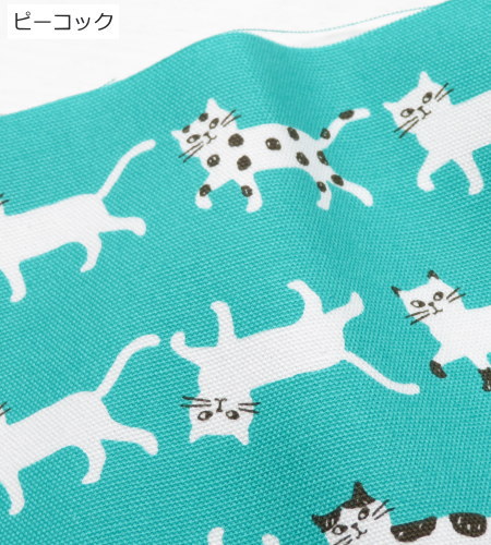 生地 猫柄 108cm巾 コットンオックス≪きまぐれにゃんこ≫(69010) Simply palette 日本製【10cm単位】 オックス生地 布 バッグ布 ねこ柄  エプロン ポーチ |  | 04