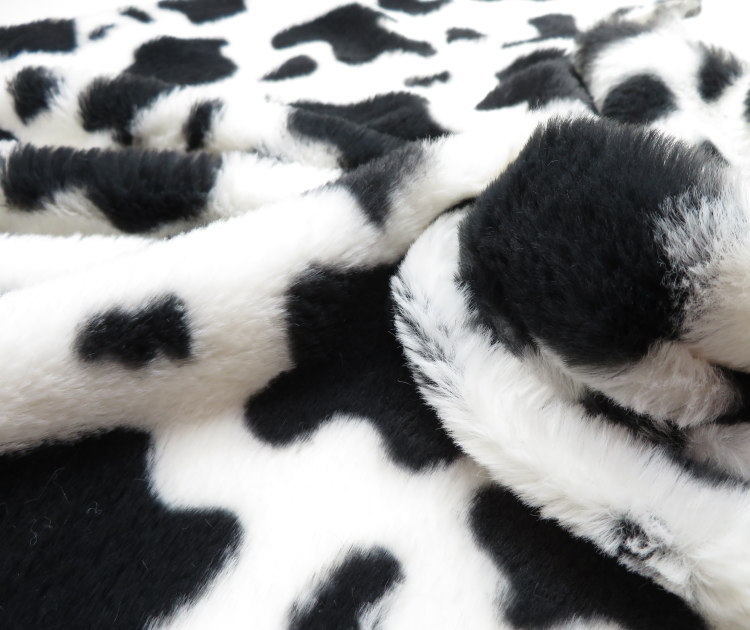 ファー 生地 68cm巾 ふんわり アニマルファー≪ユキヒョウ&牛柄≫(5605