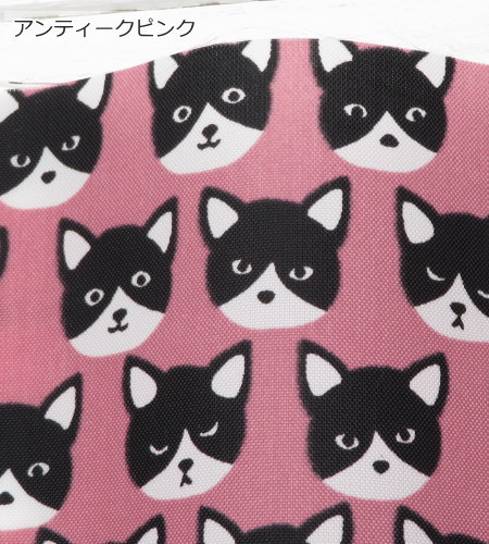 撥水 ナイロンオックス 生地≪ハチワレ猫ちゃん≫(80012-1) エコバッグ ランドセルカバー レインコート，お食事エプロン |  | 01