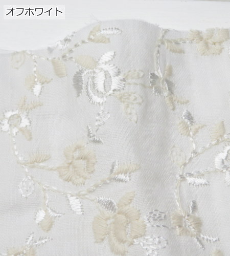 レース 刺繍 生地 95cm巾 柔らか コットンダブルガーゼ 刺しゅう(565) 日本製 エンブロイダリー ブラウス ワンピース 夏服  ベビー服 子供服 |  | 01