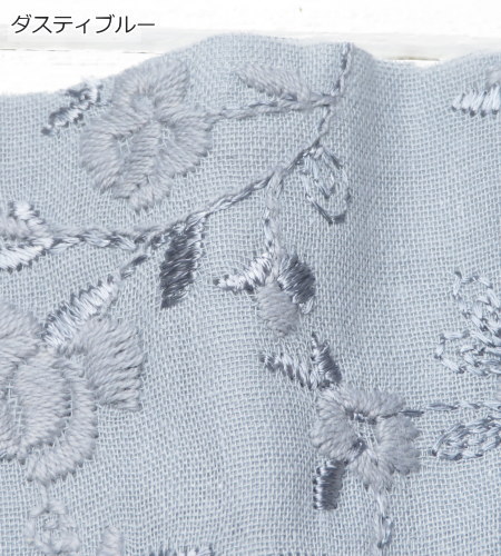 レース 刺繍 生地 95cm巾 柔らか コットンダブルガーゼ 刺しゅう(565) 日本製 エンブロイダリー ブラウス ワンピース 夏服  ベビー服 子供服 |  | 02