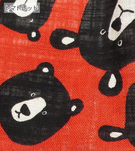 クマ柄 生地 リネンライクスラブ≪Black BEAR ビッグフェイス≫(850519