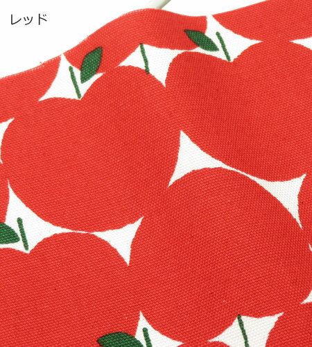 りんご柄 生地 108cm巾 コットンオックス≪みっちりリンゴ≫(850551