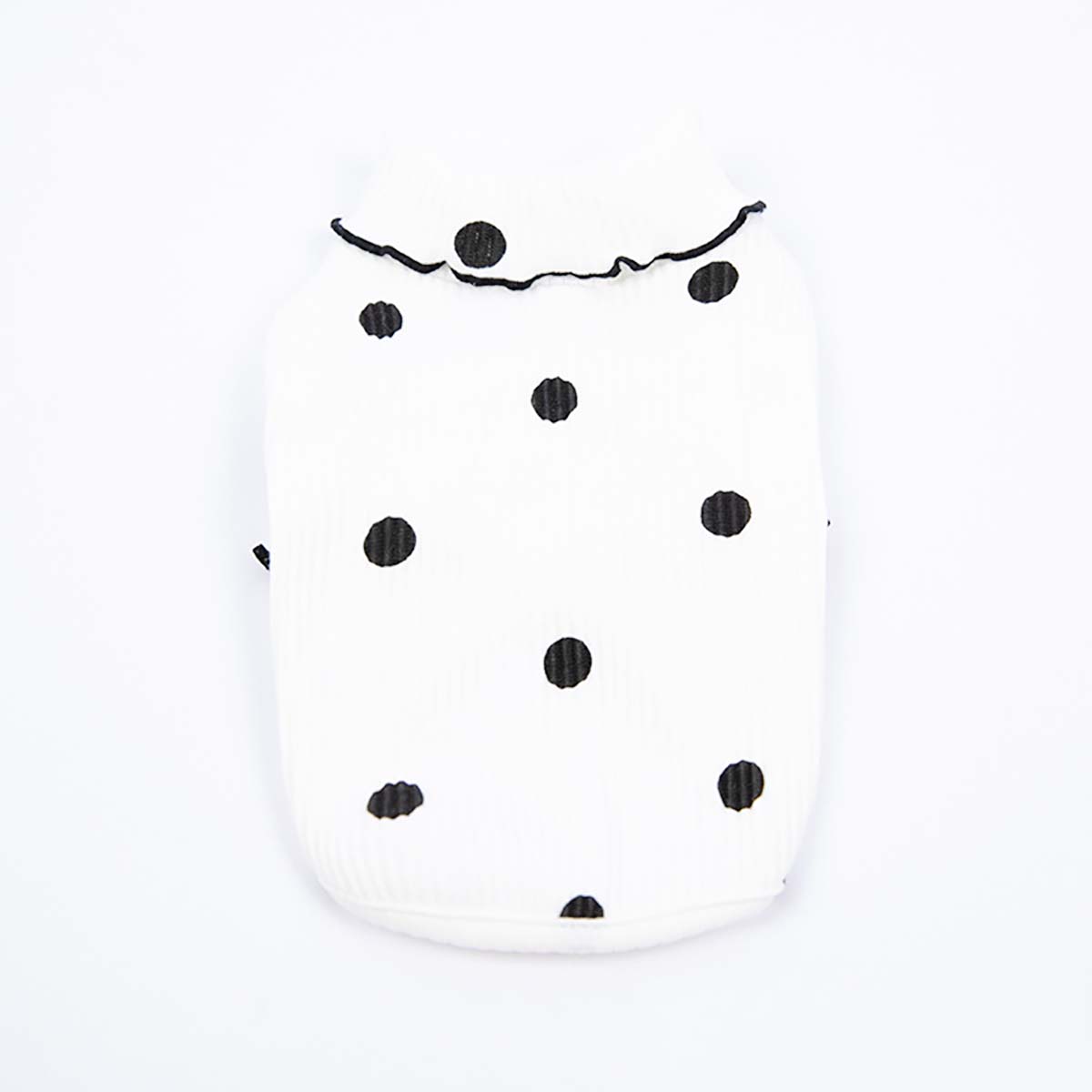 白黒水玉模様の犬服 小型犬用Pサイズ 犬 服 ドットパターンシャツ かわいい 犬の服 春夏 秋冬 着せやすい