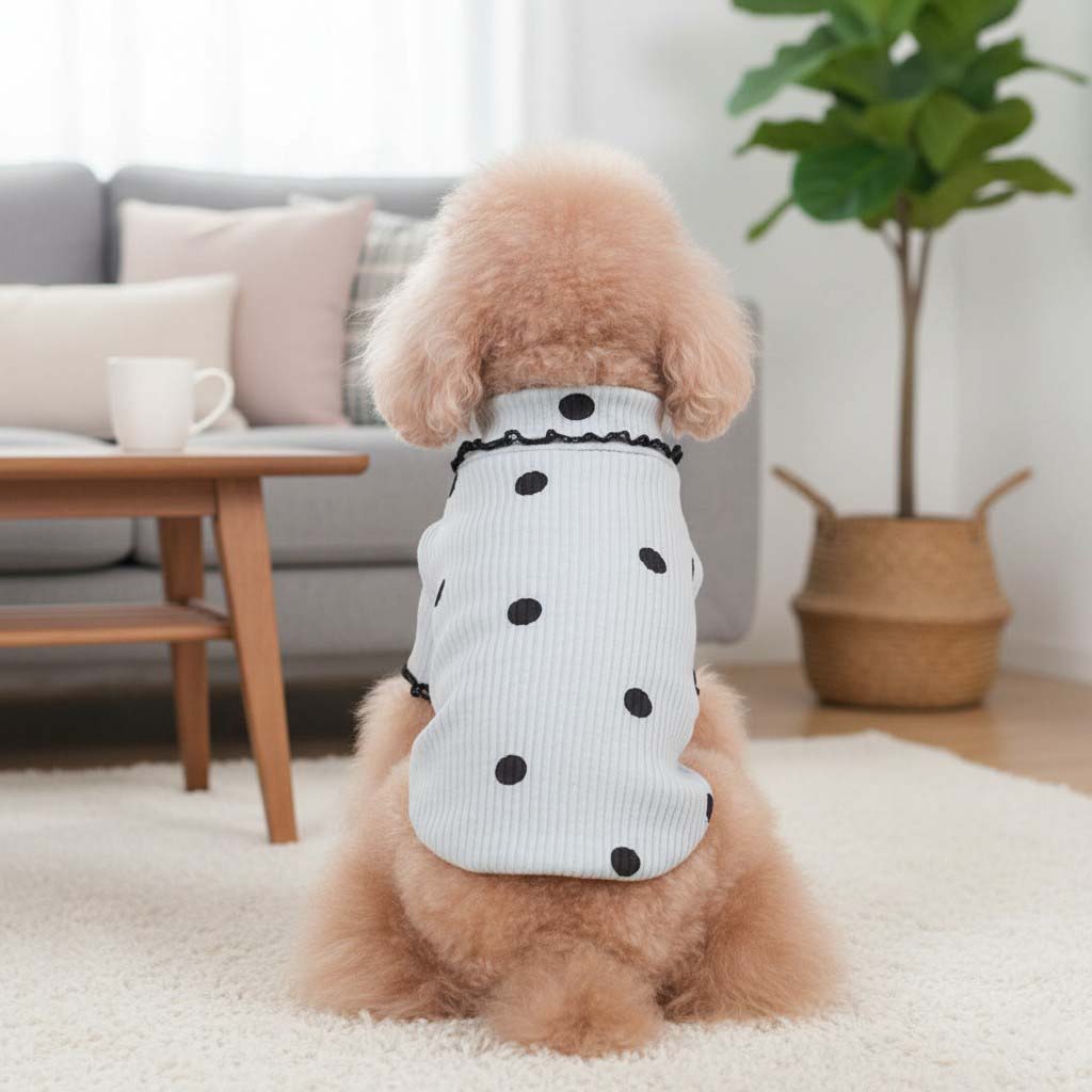 犬 服 ドットパターンシャツ かわいい 犬の服 春夏 秋冬 着せやすい