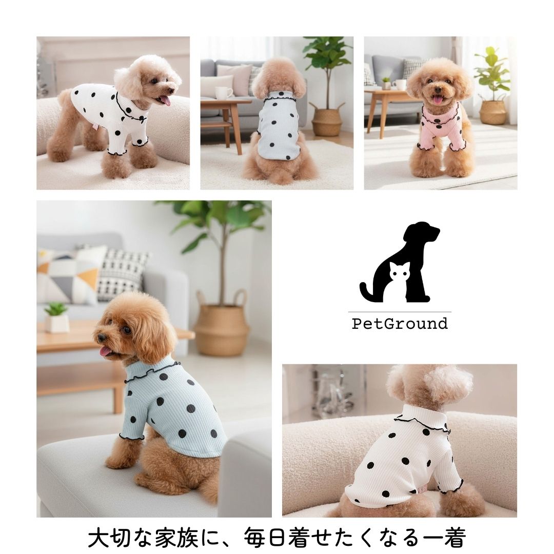 犬 服 ドットパターンシャツ かわいい 犬の服 春夏 秋冬 着せやすい