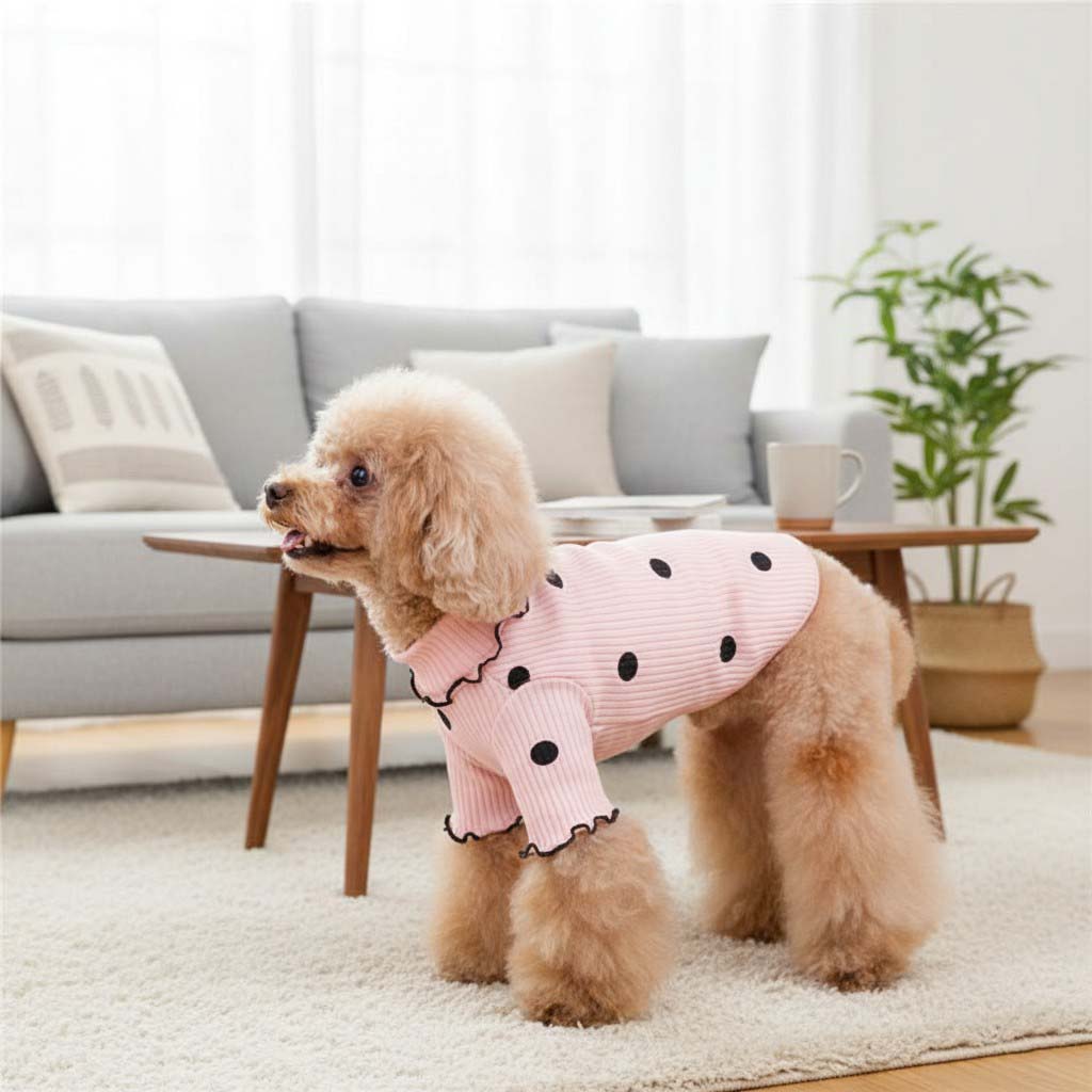 犬 服 ドットパターンシャツ かわいい 犬の服 春夏 秋冬 着せやすい