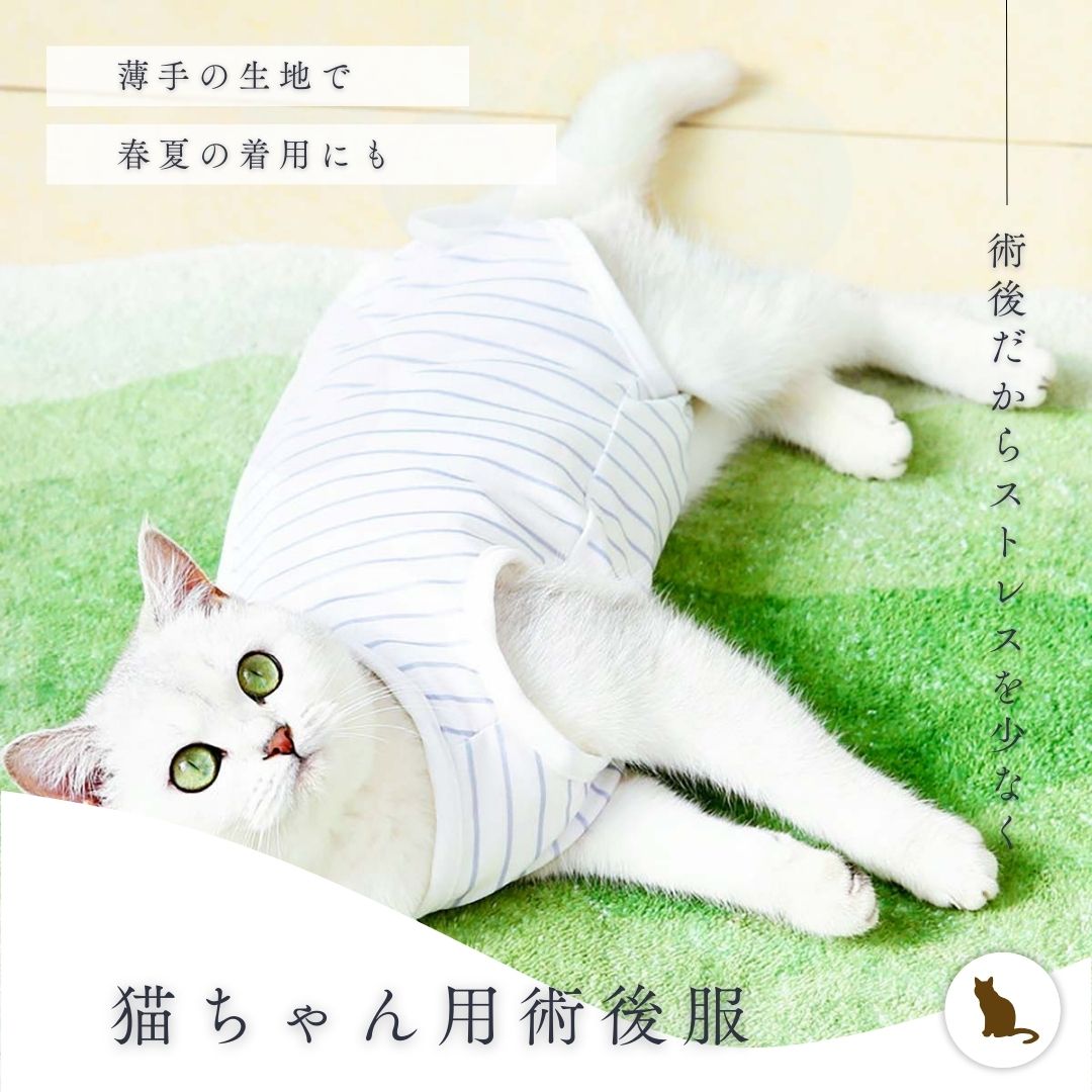 猫 術後服 オス メス 背中開き マジックテープ 脱げない 犬の服 袖なし ペット用術後服 エリザベスカラー かわいい ドッグウェア 安い ペット服 関連画像5