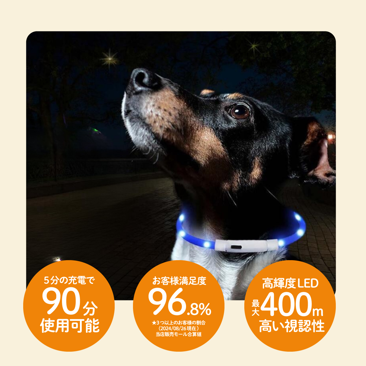 犬 光る首輪 首輪 光る 散歩 ライト 犬用 レインボー USB 充電式 防水 LED ライト 明るい サイズ調整可 柔らかい 小型犬 中型犬 大型犬 軽量 関連画像3