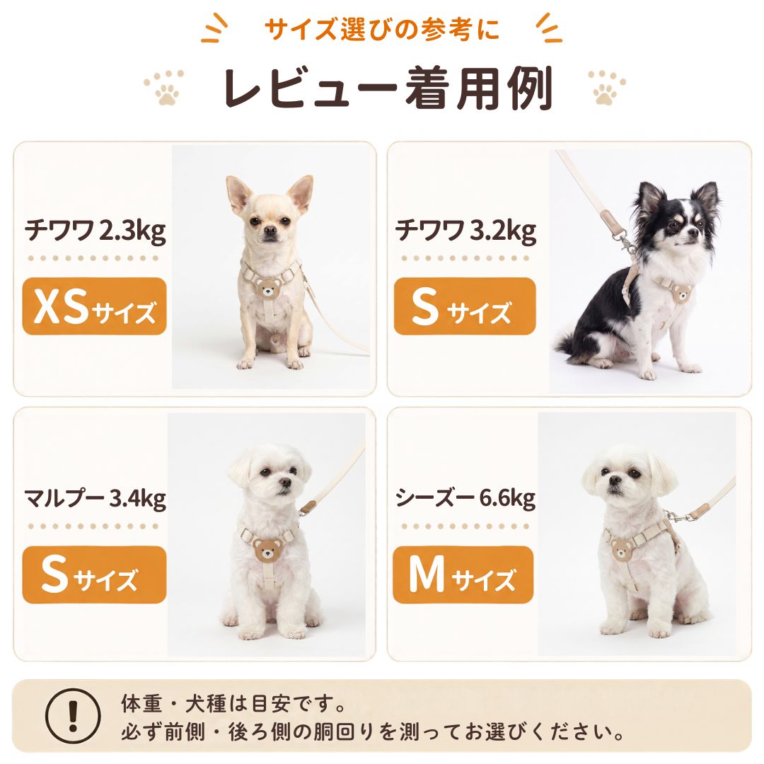 犬 ハーネス リード付き かわいい くまちゃんハーネス 簡単装着