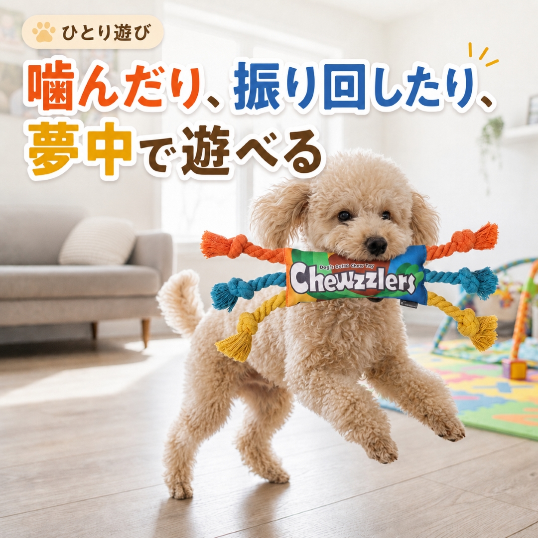 犬 おもちゃ ロープ 音が鳴る 噛むおもちゃ 引っ張りっこ 小型犬 中型