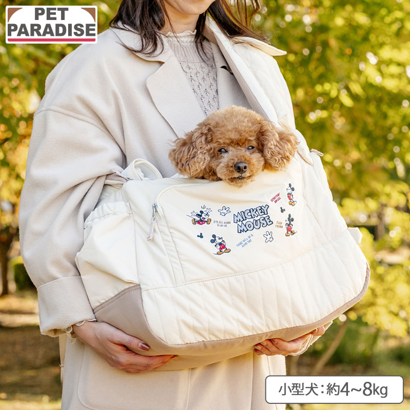 Disney（ディズニー） ミッキーマウス 犬 キャリーバッグ 刺繍