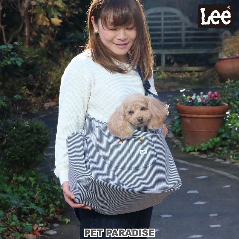 ペットキャリーバッグ⭐︎スリング⭐︎Lee ヒッコリー Lee 犬 スリング 底板付き Lee 〔 超小型犬 〕 ヒッコリー