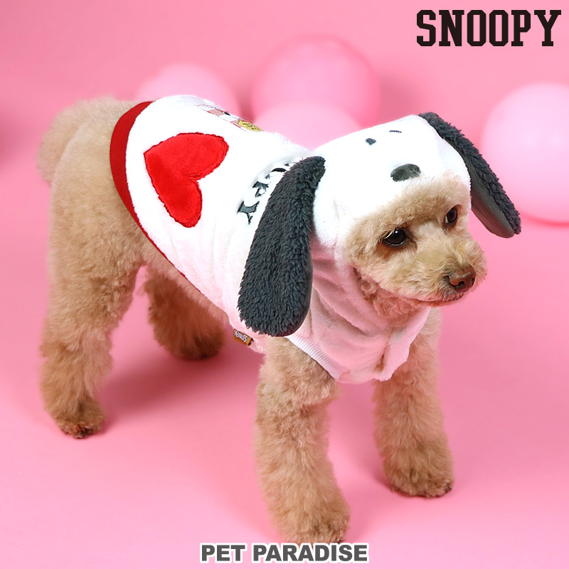 SNOOPY 犬 服 春夏 冬 ベスト スヌーピー 〔中型犬〕 襟 耳付き