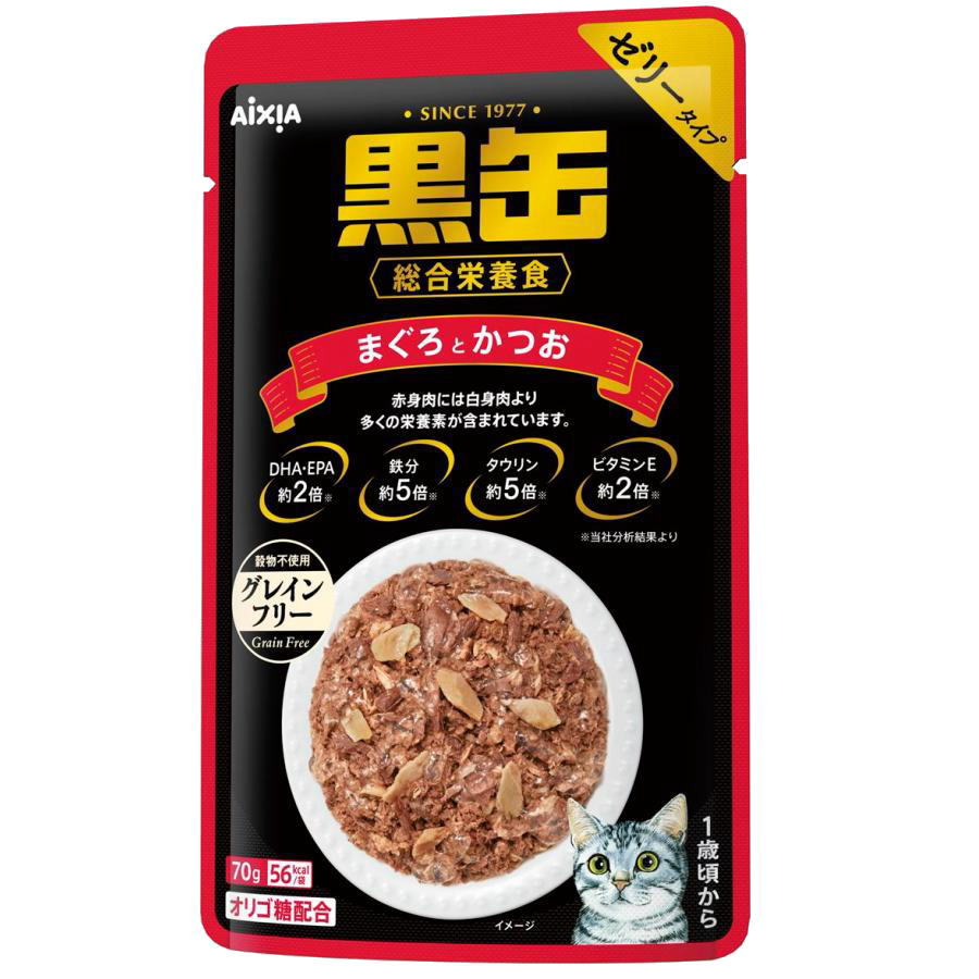 アイシア　黒缶　総合栄養食かつお多め160g×3缶パック×36本 アイシア（AIXIA） 黒缶3P かつお 160g×3缶パック（キャットフード 猫