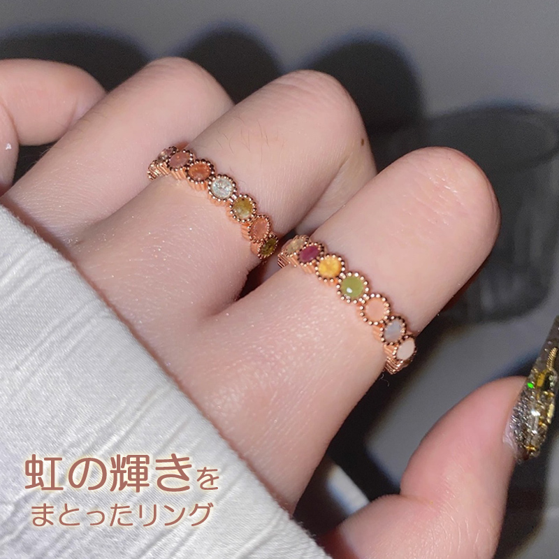 Yahoo! Yahoo!ショッピング(ヤフー ショッピング)指輪 リング 虹 レディース ジルコニア 銅メッキ銀 金属アレルギー対応 アクセサリー