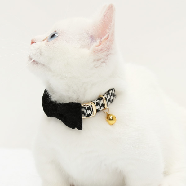 猫 首輪 名入れ 「 千鳥 」 ( 迷子札付き 仕様 ) 名札 飼い主名