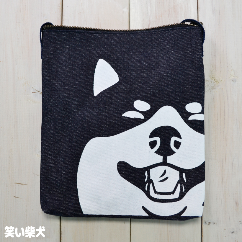 サコッシュ 「 日本製 デカ顔 」 全10種類 デニム 真田紐 倉敷 岡山