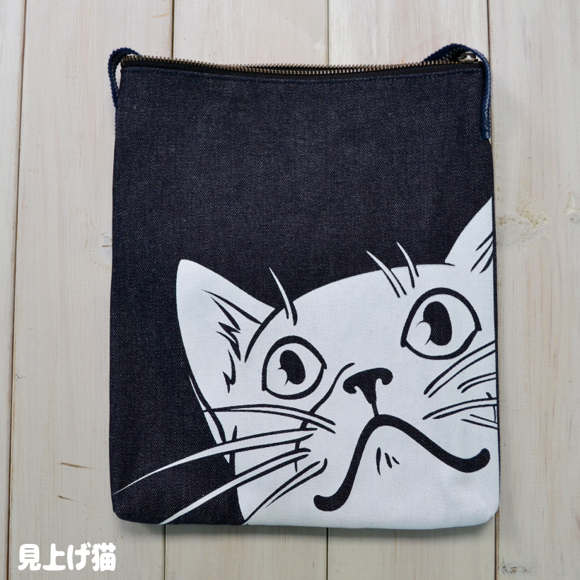 サコッシュ 「 日本製 デカ顔 」 全10種類 デニム 真田紐 倉敷 岡山