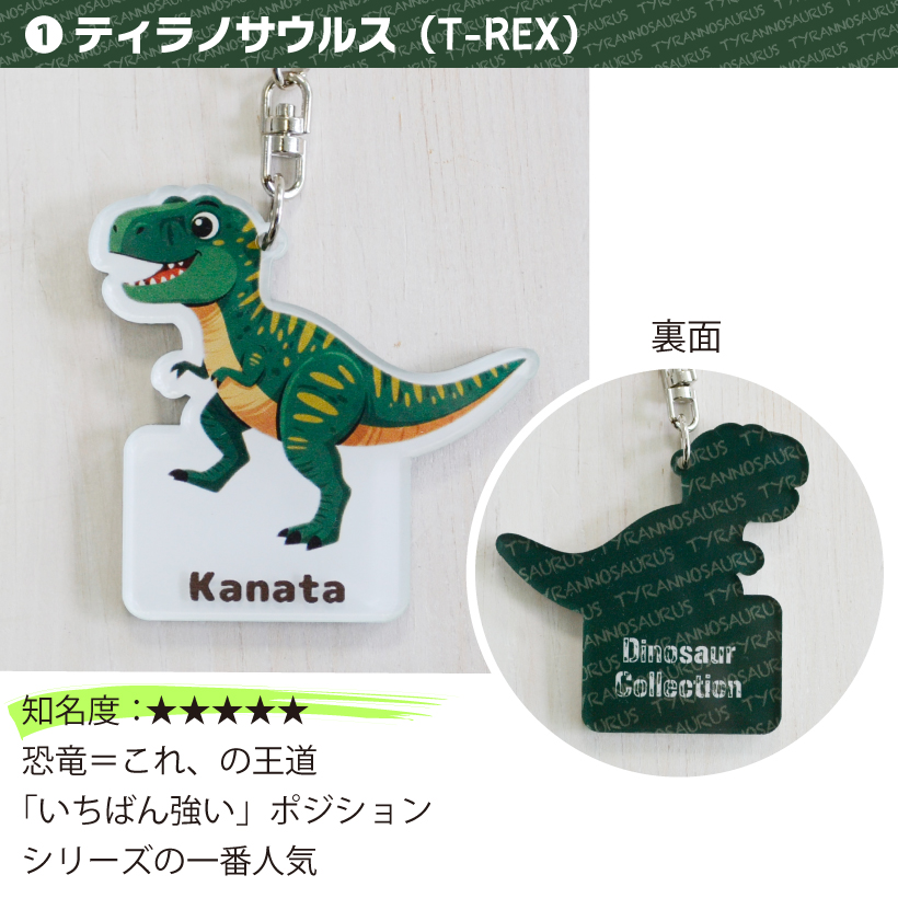 名入れ 恐竜 キーホルダー 名前入り 「 ダイナソー アクリル