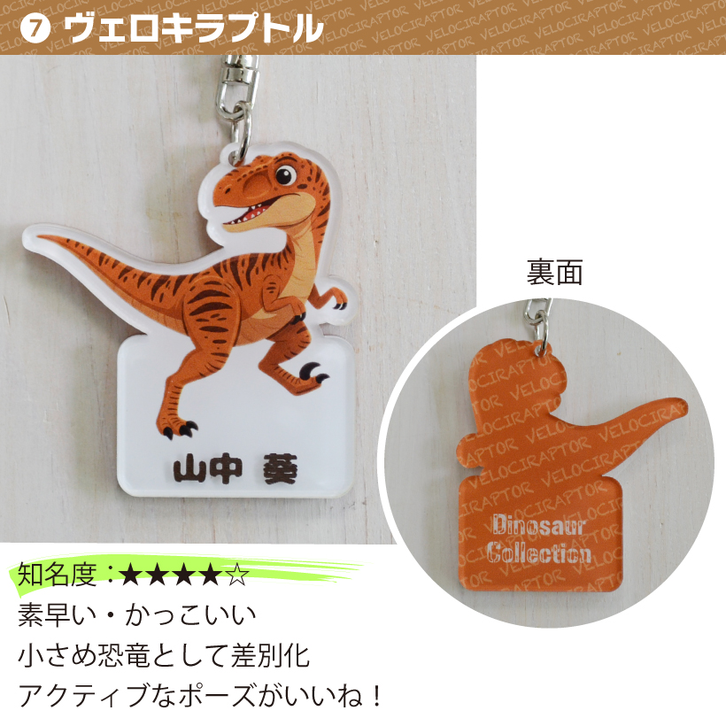 名入れ 恐竜 キーホルダー 名前入り 「 ダイナソー アクリル