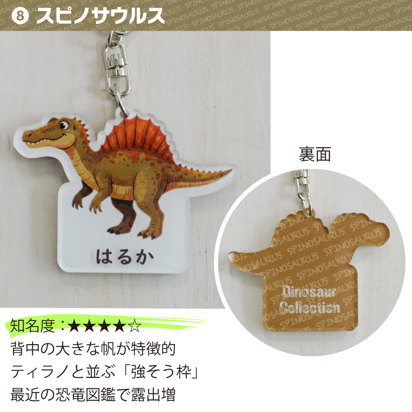 名入れ 恐竜 キーホルダー 名前入り 「 ダイナソー アクリル