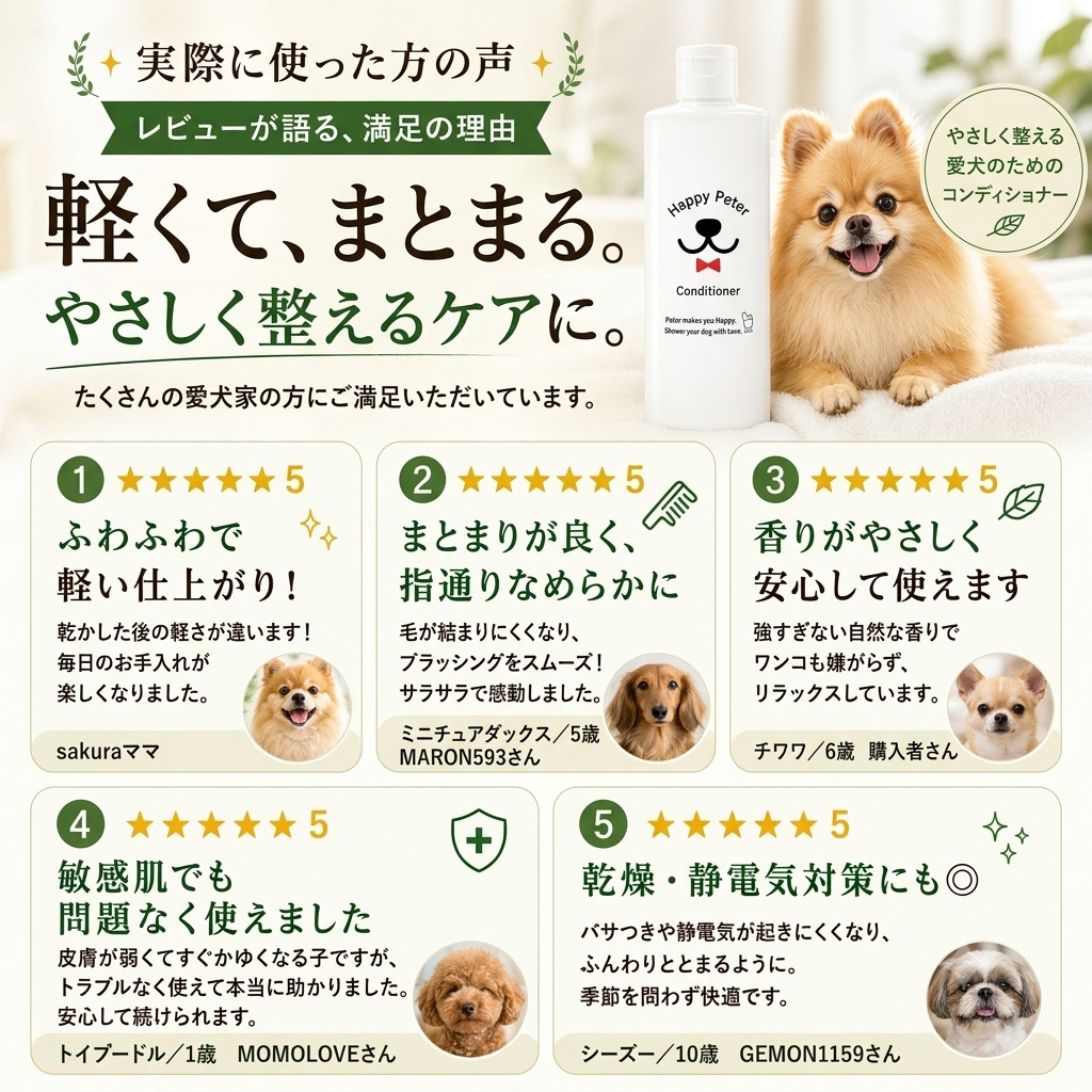 シャンプー 犬 200ml ハッピーピーター 国産 低刺激 保湿 アロエ液