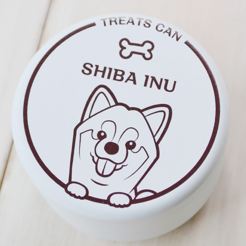 犬 お散歩用品 おやつ入れ トリーツ缶「 ひょっこり わんこ 」 柴犬