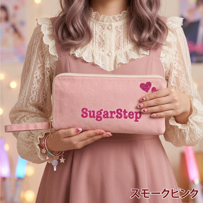 推し活 ポーチ キャンバス L字ファスナー ペンライトポーチ オタ活