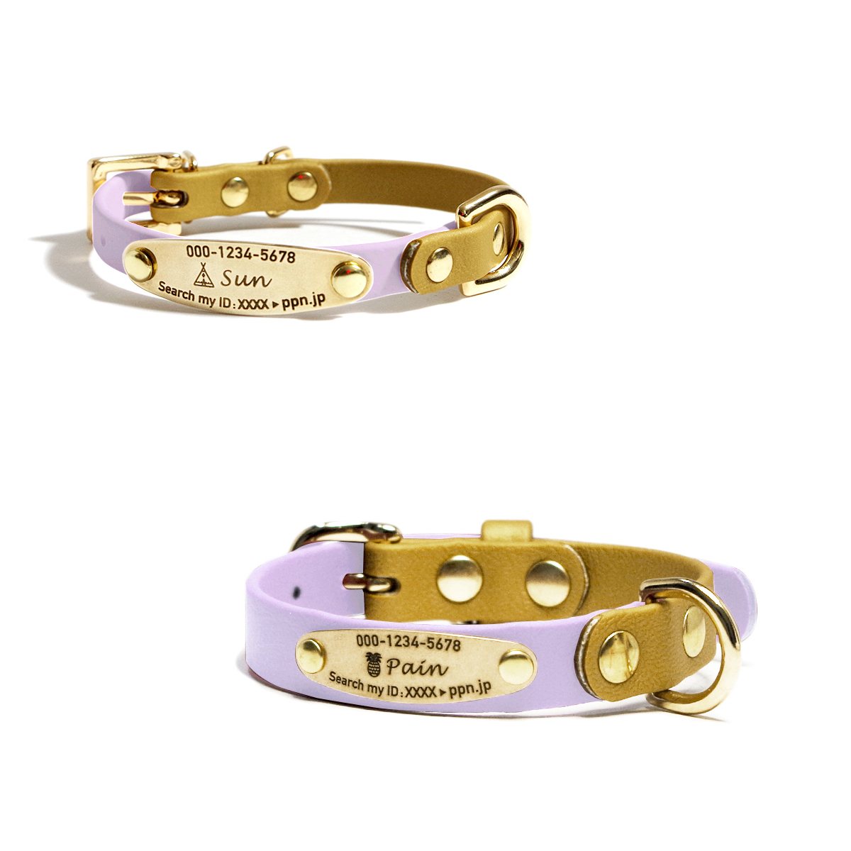 犬 首輪 おしゃれ 大人気 防水 BiColorGold ゴールド バイカラー 小型