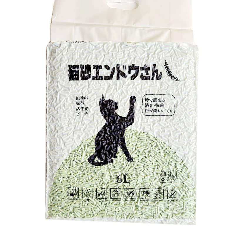 猫砂 おから お茶 エンドウ豆 固まる Petifam 猫砂エンドウさん 6L×2個セット 送料無料