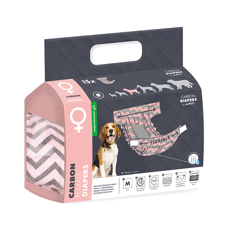 トイレ用品・ペットシーツ・おむつ kmam MーPETS ペット用品 犬 トイレ用品 オムツ M-PETS女の子用CARBONオムツ