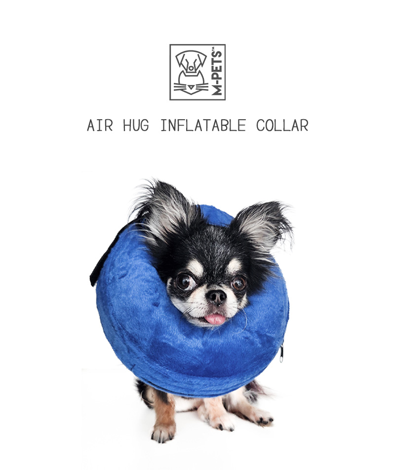 犬 猫 エリザベスカラー クッション 超小型犬 小型犬 中型犬 大型犬 丸洗いOK ドーナツ型 術後 ケガ 病気 ケア ひっかき防止 衛生的 丸洗いOK サイズ調整可能 M-PETS AIR HUGインフレータブルカラー