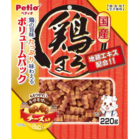 犬用おやつ 鶏まろ ギザギザチップ チーズ入り 220g ササミ 国産 6ヶ月