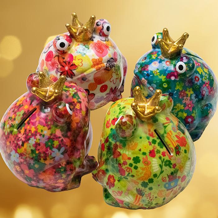 ハイクオリティ タイガーアイ マネーフロッグ（銭蛙）付き 約10cm かわいいインテリア カエル ポンピドゥー マネーバンクフロッグ 貯金箱