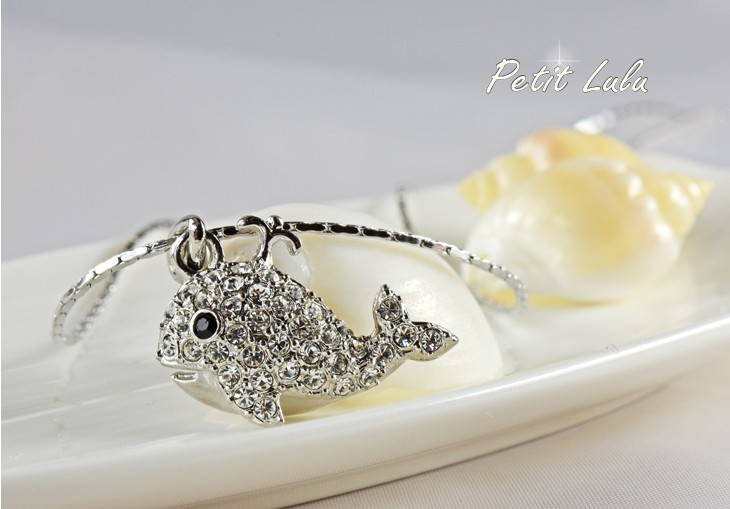 Petit Lulu（プチルル） ネックレス レディース スワロフスキー クジラ