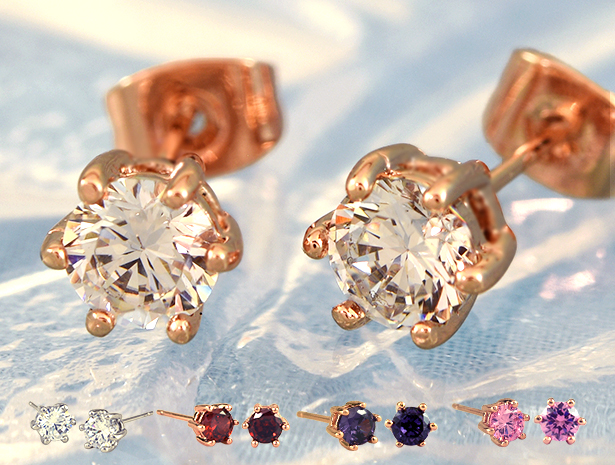 ピアス レディース 金属アレルギー対応 18k 18金 スタッドピアス ダイヤCZ セカンドピアス 誕生日プレゼント ホワイトデー お返し ギフト