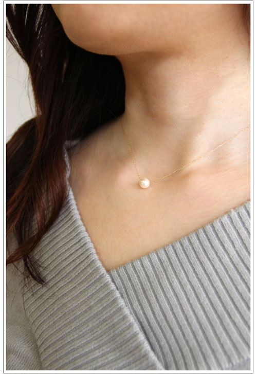 アコヤパール ネックレス レディース K10 6mm Pearl パール 一粒
