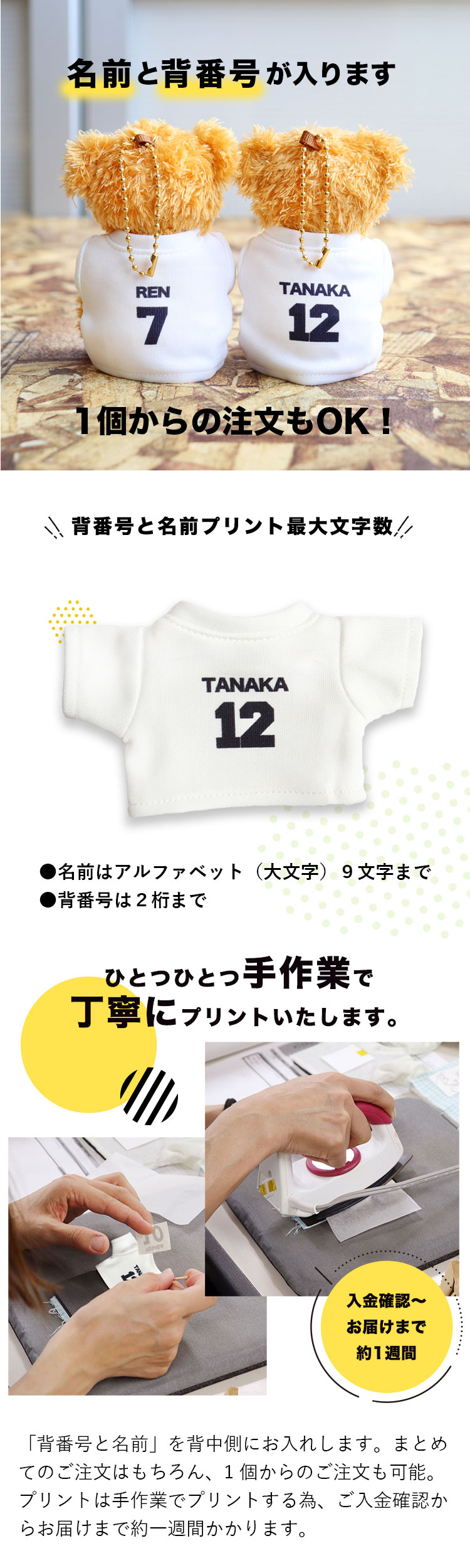 クラブベア メッセージ 背番号 名前
