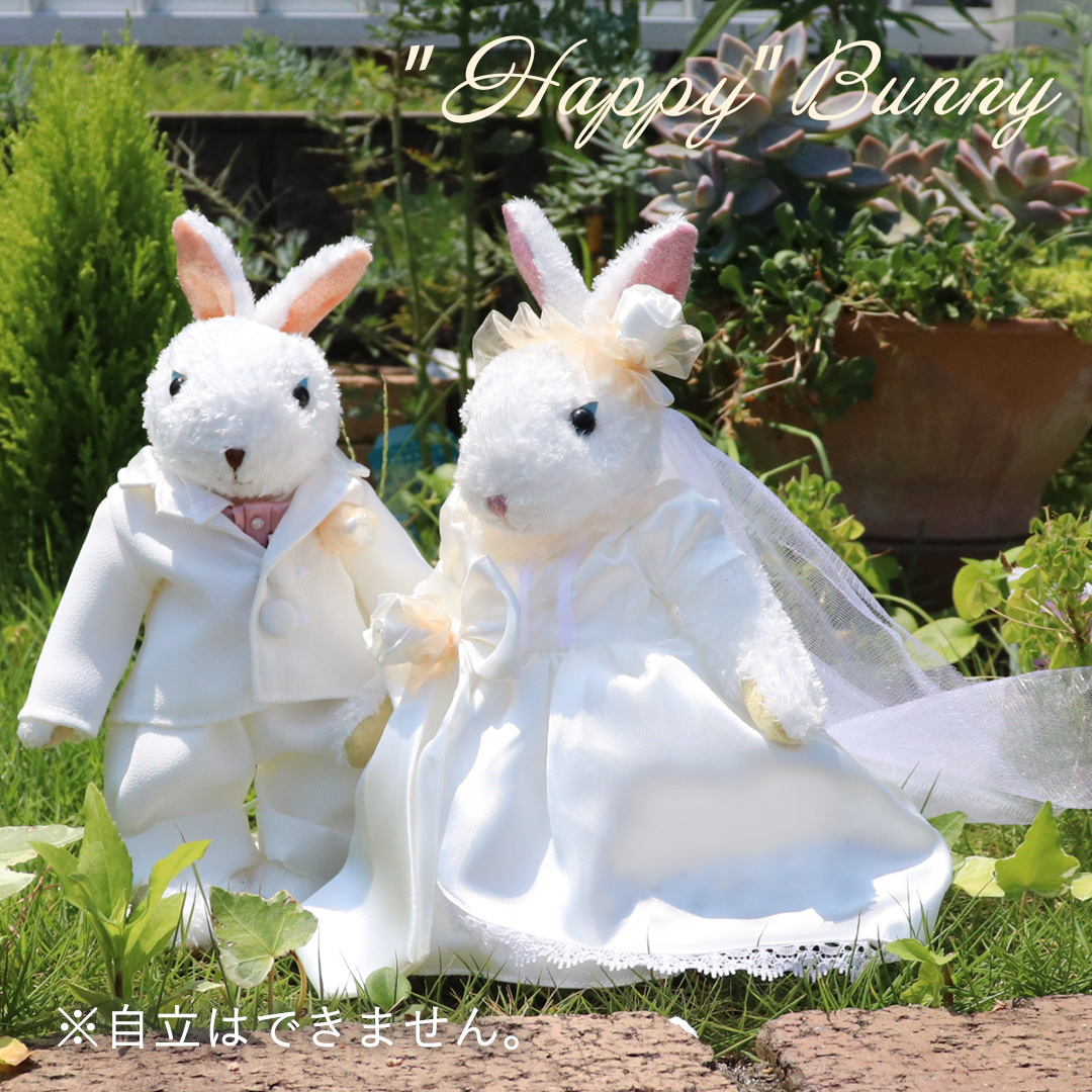 Amazon.co.jp: ドレス着用 ミニのウサギ（2体）完成品 ペア 結婚